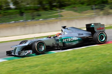 Mugello devre Mayıs 2012: Michael Schumacher Mercedes F1 devre Mugello, İtalya antrenmanda sırasında.