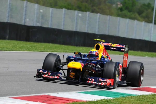 Circuito Mugello MAIO 2012: Mark Webber no RedBull F1 durante a Prática no Circuito Mugello, Itália . — Fotografia de Stock