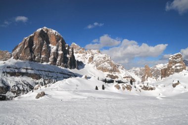 Tofane mountain group, Tofana di Mezzo, Tofana di Dentro, Tofana di Rozes, Dolomites, Cortina d'Ampezzo, Italy. clipart