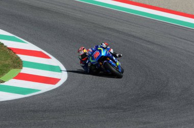 Mugello - İtalya, 21 Mayıs: Maverick Vinales 2016, Tim Motogp Mugello, İtalya'nın devre 21 Mayıs 2016 üzerinde İspanyolca Suzuki binici