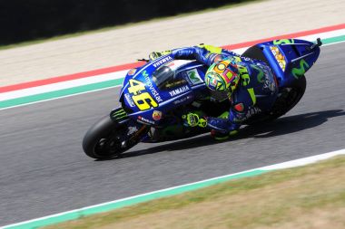 Mugello - İtalya, 2 Haziran: İtalyan Yamaha atlı Valentino Rossi 2017 Motogp Gp İtalya tarihinde 2 Haziran 2017