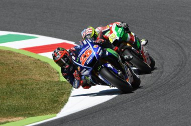 Mugello - İtalya, Haziran 3: İspanyolca Yamaha rider 2017 Motogp Oakley Gp İtalya Mugello pistinde 3 Haziran 2017 üzerinde İtalya'da eleme Maverick Vinales.