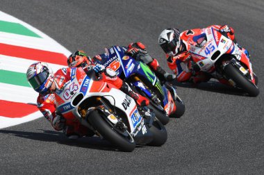 Mugello - İtalya, Haziran 3: İtalyan Ducati binici Andrea Dovizioso Win 2017 Oakley Motogp Gp 3 Haziran 2017 tarihinde İtalya'nın. İtalya