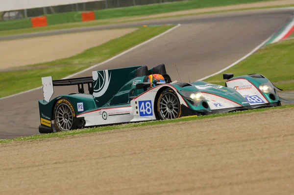 Imola, İtalya Mayıs 13 2016:Murphy prototip IRL Oreca 03r - Nissan tarafından Sean Doyle (IRL) Patrick Mcclughan (Gbr) Garry Findlay (Gbr), eylem sırasında Avrupa Le Mans serisi - İtalya sürüş. — Stok fotoğraf