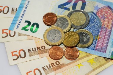 para euro sikke ve banknot