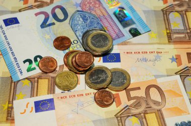 para euro sikke ve banknot