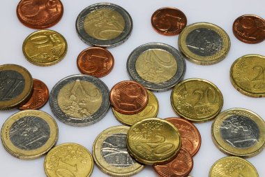 Para euro coinon beyaz arka plan