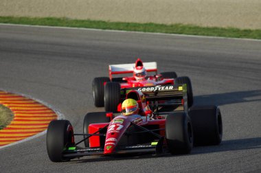 Mugello, o, Kasım, 2007: Bilinmeyen tarihi Ferrari 643 F1-91 1991 ile mugello devre İtalya Finali Mondiali Ferrari 2007 sırasında girmek
