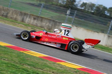Mugello, o, Kasım, 2007: Bilinmeyen çalıştırmak klasik tarihi Ferrari F1 312t 1975 eski Niki Lauda Finali Mondiali Ferrari 2007'ye İtalya mugello devre sırasında