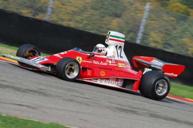 Mugello, o, Kasım, 2007: Bilinmeyen çalıştırmak klasik tarihi Ferrari F1 312t 1975 eski Niki Lauda Finali Mondiali Ferrari 2007'ye İtalya mugello devre sırasında