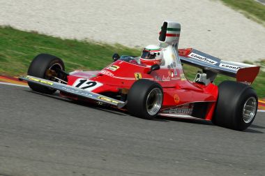 Mugello, o, Kasım, 2007: Bilinmeyen çalıştırmak klasik tarihi Ferrari F1 312t 1975 eski Niki Lauda Finali Mondiali Ferrari 2007'ye İtalya mugello devre sırasında