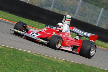 Mugello, o, Kasım, 2007: Bilinmeyen çalıştırmak klasik tarihi Ferrari F1 312t 1975 eski Niki Lauda Finali Mondiali Ferrari 2007'ye İtalya mugello devre sırasında