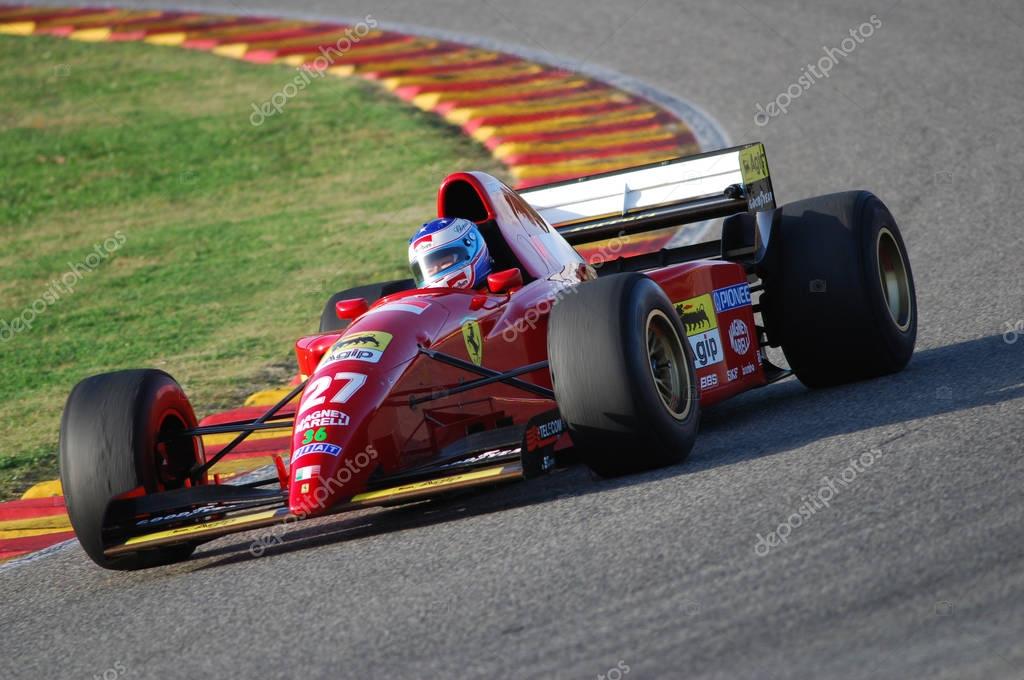 MUGELLO, IT, November, 2007: unknown run with Historic Ferrari F1 412 T2 during Finali Mondiali Ferrari 2007 into the mugello circuit in italy