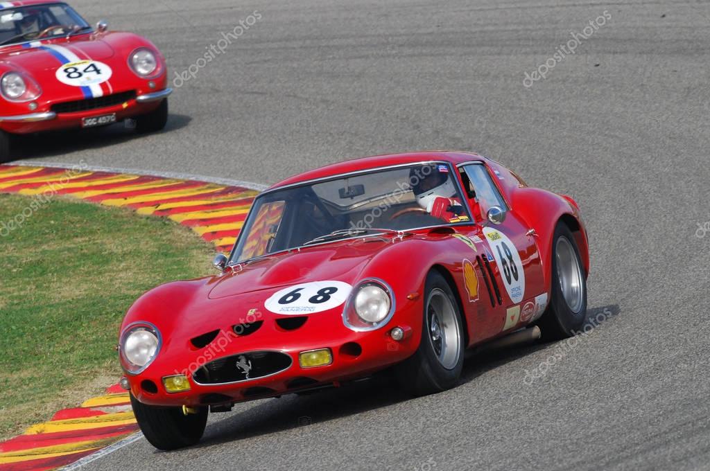 MUGELLO, IT, November, 2007: Unknown run with old 1962  Ferrari 250 GTO at Mugello Circuit in italy during Finali Mondiali Ferrari 2007. Italy