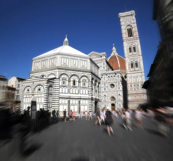 stock image 20 August 2017: The Cathedral of Santa Maria del Fiore with the Baptistery and the Giotto's bell tower in Florence. Italy.