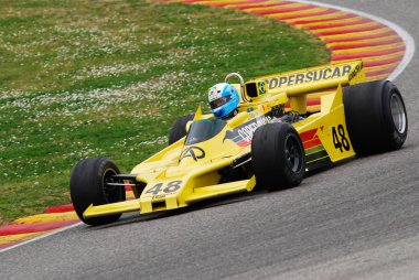 Mugello Circuit 1 April 2007: Unknown run on Classic F1 Car 1978 COPERSUCAR FD 05A ex Emerson Fittipaldi on Mugello Circuit in Italy during Mugello Historic Festival. clipart