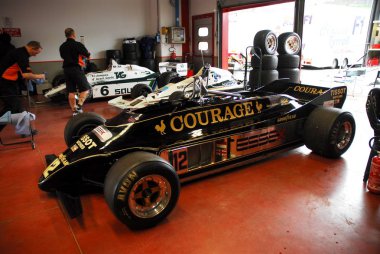 Mugello devre 1 Nisan 2007: Klasik F1 araba 1981 Lotus 88 Mugello devre Mugello tarihi Festivali sırasında İtalya.