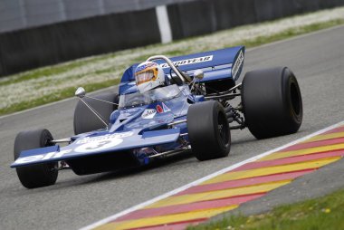 Mugello devre 1 Nisan 2007: bilinmeyen klasik F1 araba 1971 Tyrrel 001 Ford Cosworth devre Mugello İtalya Jackie Stewart ex Mugello tarihi Festival sırasında çalıştırmak.