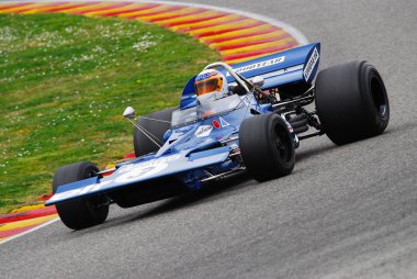 Mugello devre 1 Nisan 2007: bilinmeyen klasik F1 araba 1971 Tyrrel 001 Ford Cosworth devre Mugello İtalya Jackie Stewart ex Mugello tarihi Festival sırasında çalıştırmak.