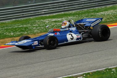 Mugello devre 1 Nisan 2007: bilinmeyen klasik F1 araba 1971 Tyrrel 001 Ford Cosworth devre Mugello İtalya Jackie Stewart ex Mugello tarihi Festival sırasında çalıştırmak.