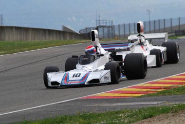 Mugello devre 1 Nisan 2007: Klasik F1 araba 1975 Brabham Bt44b Carlos Reutemann Ford Cosworth Mugello devre Mugello tarihi Festivali sırasında İtalya ex.