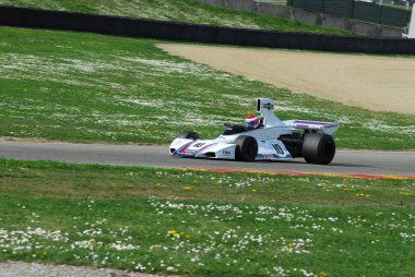 Mugello devre 1 Nisan 2007: Klasik F1 araba 1975 Brabham Bt44b Carlos Reutemann Ford Cosworth Mugello devre Mugello tarihi Festivali sırasında İtalya ex.