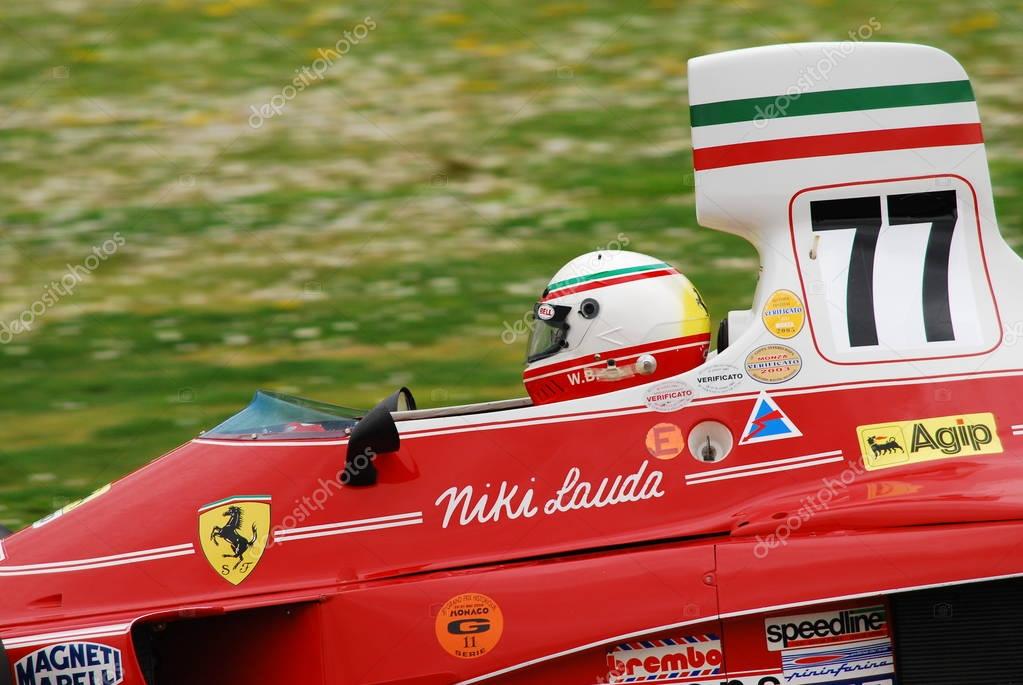 Mugello Circuit 1 April 2007: Unknown run with Historic Ferrari F1 312T ex Niki Lauda on Mugello Circuit in Italy during Mugello Historic Festival.