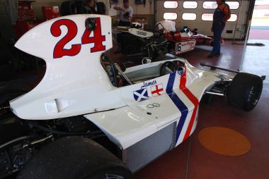 Mugello devre 1 Nisan 2007: bilinmeyen İtalya klasik F1 araba 1974 Hesketh 308 eski James Hunt Mugello devre Mugello tarihi Festival sırasında çalıştırmak.