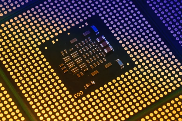 Close Up na komputerze procesor wyrównane — Zdjęcie stockowe