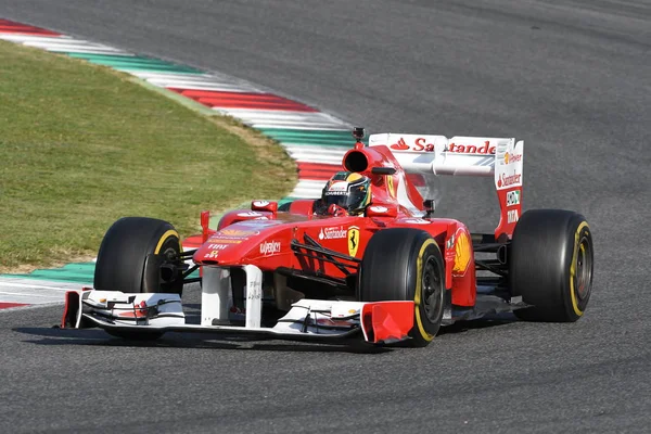 Mugello, det, oktober 2017: Moderna eraen Ferrari F1 på mugello-banan i Italien under evenemanget slutli Mondiali Ferrari 2017. — Stockfoto