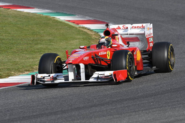 MUGELLO, IT, October, 2017: Modern Era Ferrari F1 at the mugello circuit in italy during event Finali Mondiali Ferrari 2017.