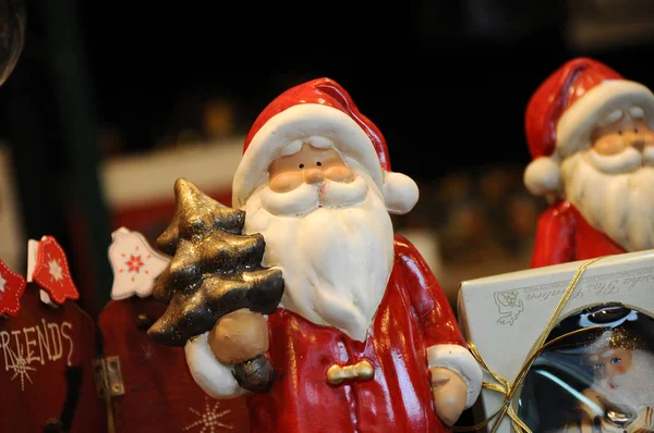 Decoraciones Navidad Mercado Fondo Navidad —  Fotos de Stock