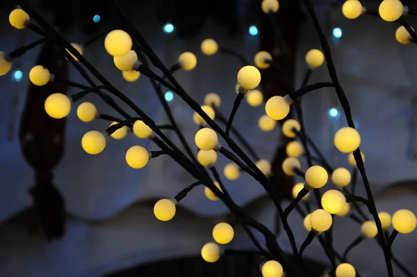 Weihnachtsdekoration Auf Einem Markt Weihnachtlicher Hintergrund — Stockfoto