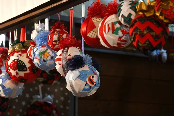 Florenz Dezember 2017 Weihnachtsschmuck Auf Einem Weihnachtsmarkt Italien — Stockfoto