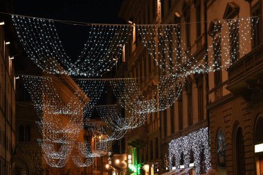 Floransa 9 Aralık 2017: Noel ışıkları dekorasyon Merkezi Floransa, İtalya