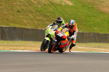 Mugello - 13 Temmuz: Daniel Pedrosa Repsol Honda takımı yarış eleme oturumu, Moto Gp Grand Prix İtalya 13 Temmuz 2012 devre Mugello, İtalya.