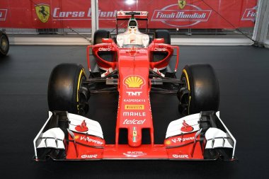 Mugello, bu Ekim, 2017: Ferrari F1 Sf15t 2015 Finali Mondiali Ferrari 2017 devre Mugello Ferrari yıldönümü 1947-2017 Paddock Show'da. İtalya