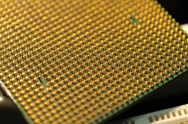 Closeup Processador Computador Cpu Desatualizado Contexto — Fotografia de Stock