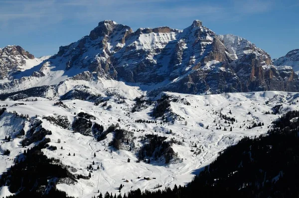 Talyan Dolomites Grubunda Conturines South Tyrol Talya Kış Sezonu — Stok fotoğraf