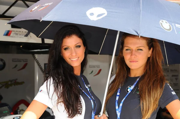 Imola Září 2011 Grid Girls Paddocku Kola Sbk 2011 Itálie — Stock fotografie