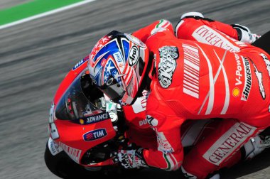 Misano - İtalya, 5 Eylül 2009: Amerikan Ducati rider 2009 Gran Premio Cinzano Di San Marino E Della Riviera Di Rimini Misano World Circuit İtalya üzerinde Nicky Hayden.
