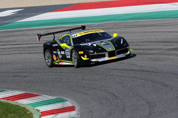 Mugello Italy Марта 2018 Hladik Vladimir Drive Ferrari 488 Challenge — стоковое фото