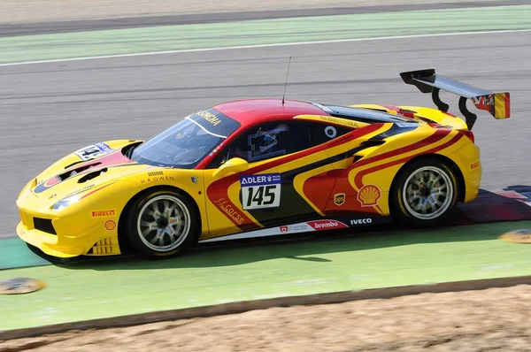 Mugello Italien März 2018 Laurent Meeus Drive Ferrari 488 Challenge — Stockfoto