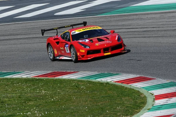 Mugello Italy Марта 2018 Palcr Drive Ferrari 488 Challenge Время — стоковое фото