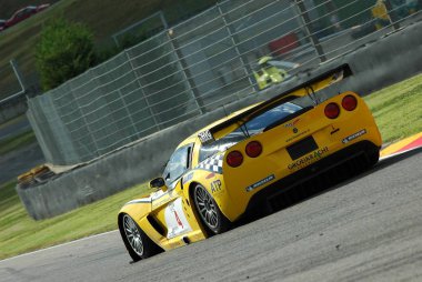 15 Eylül 2006: #4 Chevrolet Corvette C6 R Z06 Glpk-Carsport (B) takım Longin tarafından tahrik / Kumpen / Hezemans FIA Gt Şampiyonası sırasında yuvarlak devre Mugello İtalya.