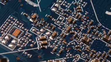 Mavi devre kartı bilgisayar anakart elektrik bileşenleri Internet (Ultra High Definition, Ultrahd, Uhd, 4 k kapatın )
