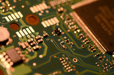 pc anakart üzerinde elektronik komponentleri yakın çekim