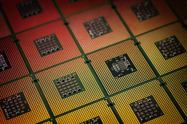 Cpu Computer Processors Aligned Background — Stock Photo, Image