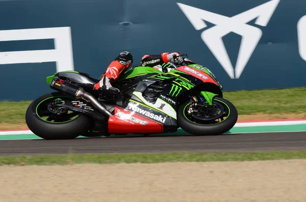 San Marino Olaszország 2018 Május Jonathan Rea Gbr Kawasaki 10Rr — Stock Fotó