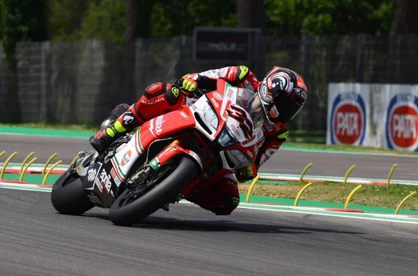 San Marino Italia Mayo 2018 Lorenzo Savadori Ita Aprilia Rsv4 — Foto de Stock